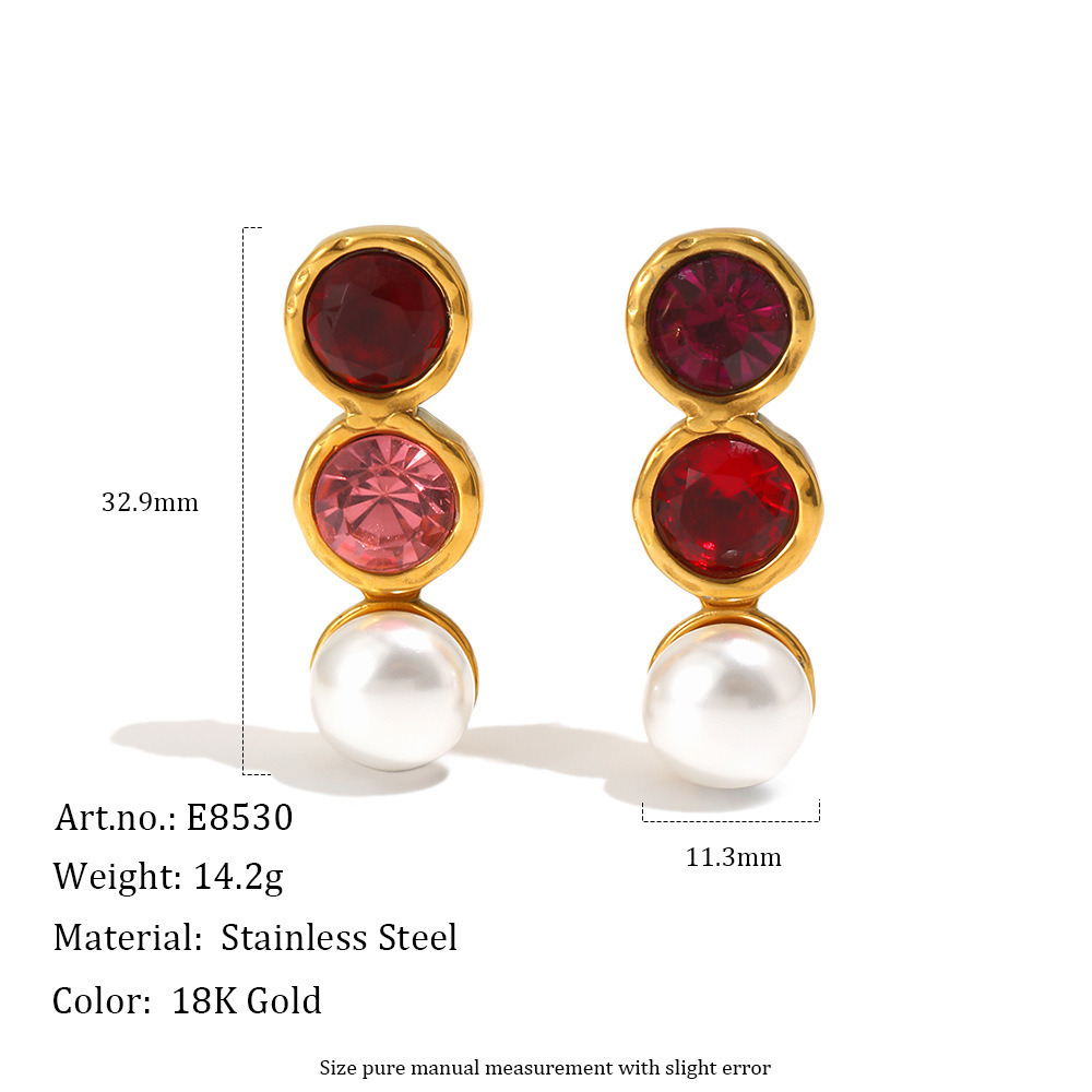 IVIAPRO Jewelry Waterproof Hypoallergenic Stainless Steel Colorful Zircon Stud Earrings Wholesale