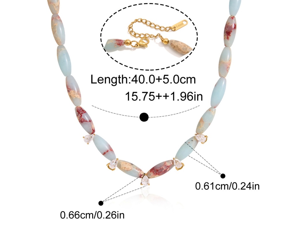 New Beads Jewelry Natural Colorful Stones Crystal Beaded Teardrop Charms Pendant Necklace Wholesale