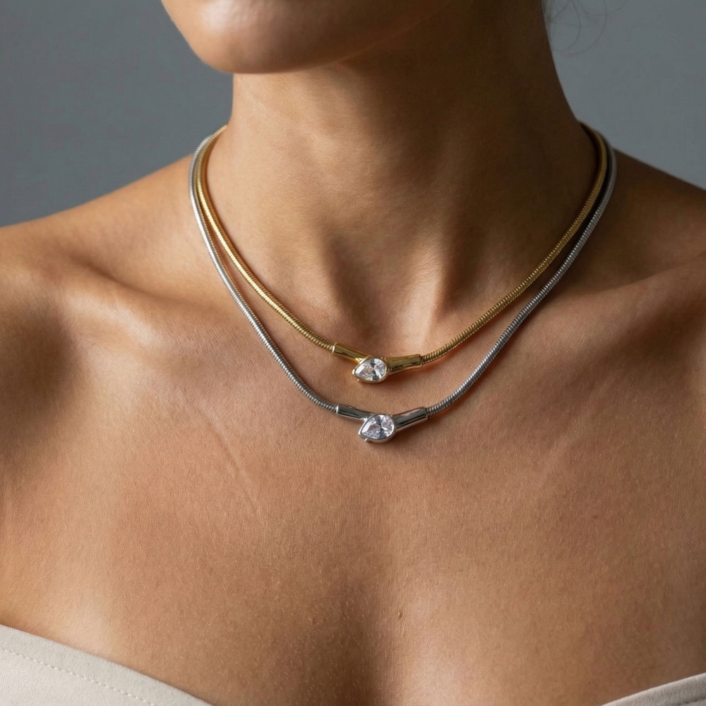 Fashion Jewelry Wholesale Stainless Steel Waterproof Boho Snake Head Necklace