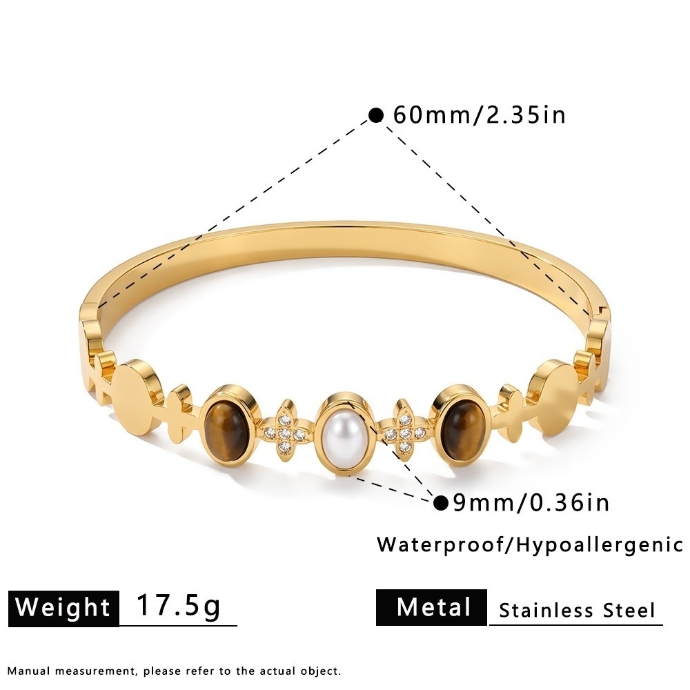 New Vintage Style Stainless Steel Jewelry Retro Tiger Eye Stones Bracelets Bangles Wholesale