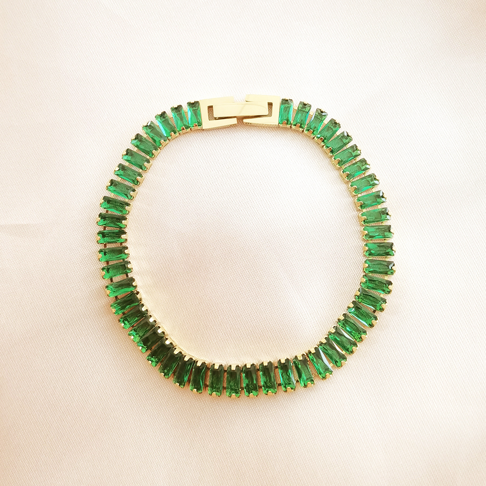 IVIAPRO Jewelry Wholesale 50% Off Waterproof Shiny Baguette Zircon Bracelet on Sale