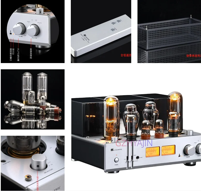 MUZISHARE X11 6L6 Push 845 Class A Vacuum Tube Power Amplifier HIFI Power Amp 4Ω/8Ω/16Ω28W+28W 115V/230V ± 5% (50Hz)