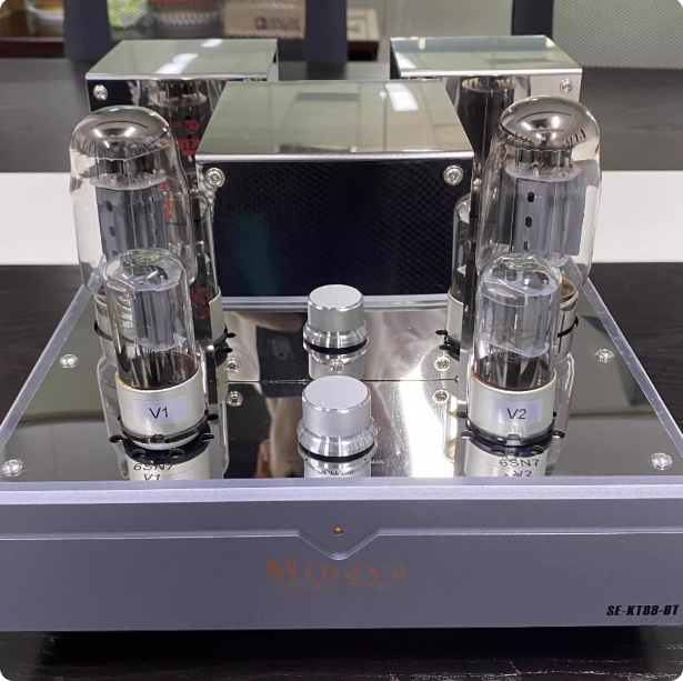 MinavaAudio KT88 single ended Bluetooth tube amplifier with output power of 12W (pure A-class 8 ohm load)