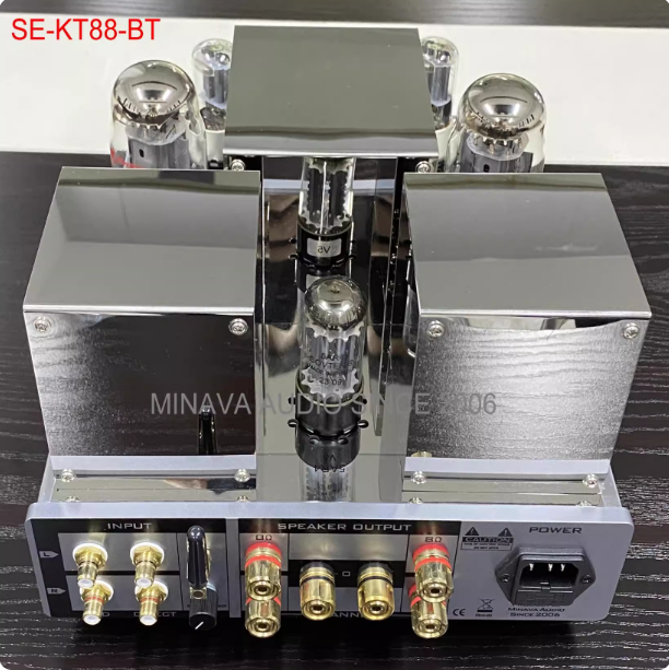 MinavaAudio KT88 single ended Bluetooth tube amplifier with output power of 12W (pure A-class 8 ohm load)