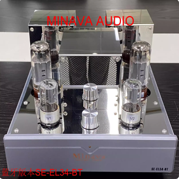 MinavaAudio EL34 Bluetooth Single ended Gallbladder Machine Class A Electronic Tube Amplifier Output Power 12W (Pure Class A, 8 Ω Load)