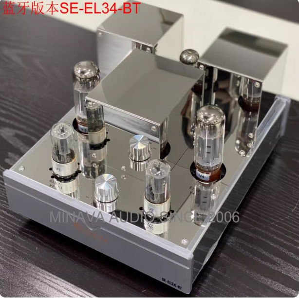 MinavaAudio EL34 Bluetooth Single ended Gallbladder Machine Class A Electronic Tube Amplifier Output Power 12W (Pure Class A, 8 Ω Load)