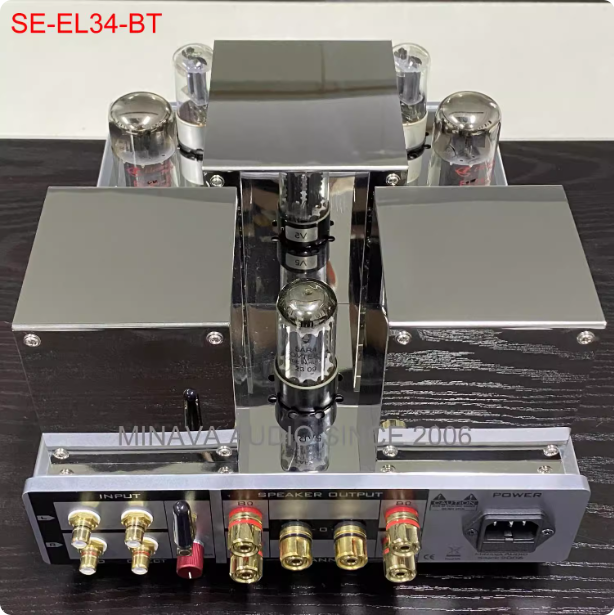MinavaAudio EL34 Bluetooth Single ended Gallbladder Machine Class A Electronic Tube Amplifier Output Power 12W (Pure Class A, 8 Ω Load)