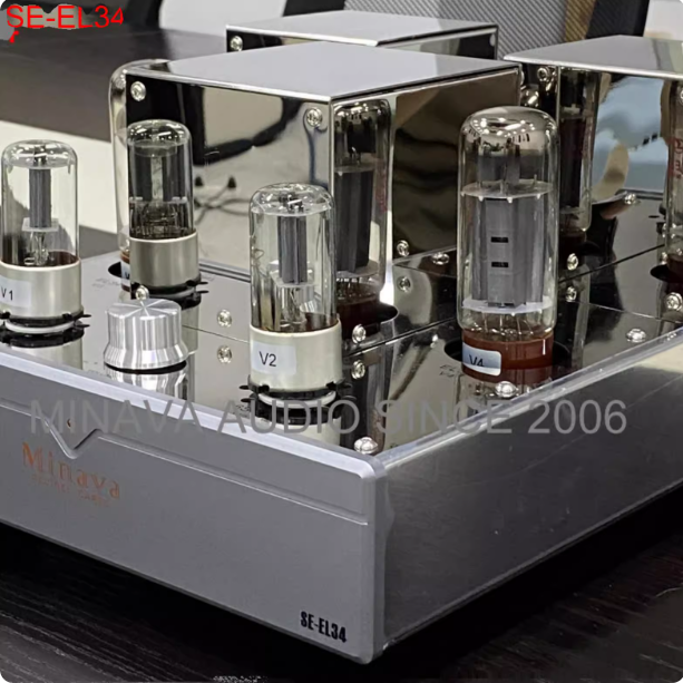 MinavaAudio EL34 Bluetooth Single ended Gallbladder Machine Class A Electronic Tube Amplifier Output Power 12W (Pure Class A, 8 Ω Load)