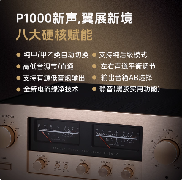 Reference Accuphase P1000 Class AB High-power Amplifier with Bass and Treble Adjustment,remote Control,HiFi Integrated Amplifier