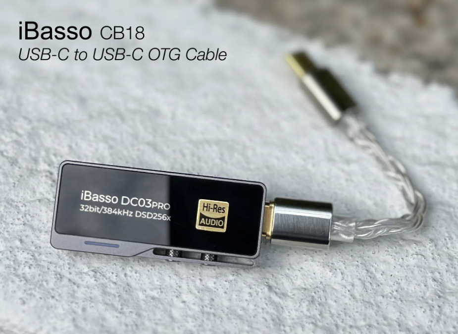 iBasso CB18 USB to USB C Audio Cable OTG Silver Plated 6N Mono Crystal Copper Cable for DC04pro DC07pro