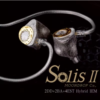 MOONDROP Solis II 2DD+2BA+4EST Hybrid IEM Solis 2 Handmade Silver-Cavity Tribrid In-Ear Earphone with 0.78 2Pin Interchangeable