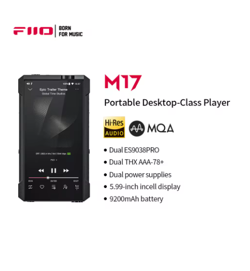 FiiO M17 Desktop-Class with Dual ES9038PRO /Android 10 5.99inch/THXAAA-78+ DSD512 HiFi Bluetooth 5.0 Music Player