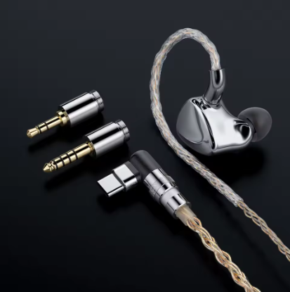 FIIO FX17 HiFi Stereo Earphone 8EST+1DD+4BA Tribrid Technology in-Ear Monitor with MMCX mix gold,silver,and copper Cable