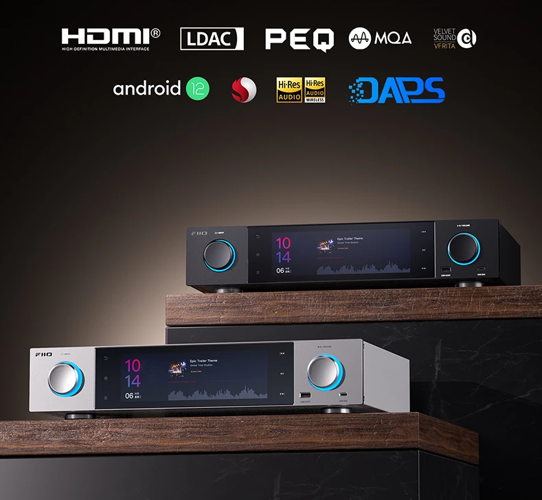 FiiO S15 Desktop Hi-Res Audio Music Streamer, Android 12 Snapdragon 660, AKM DAC AK4191+AK4499EX, 7.84-inch screen, HDMI/ARC DAC