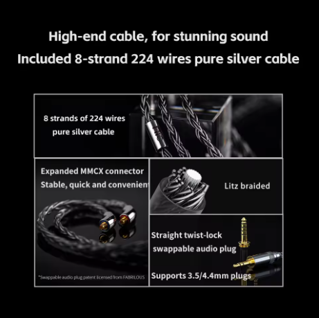 FiiO FA19 Wired HIFI 10 Knowles Balanced Armature In-Ear Earphone with MMCX Interchangeable 3.5mm/4.4mm