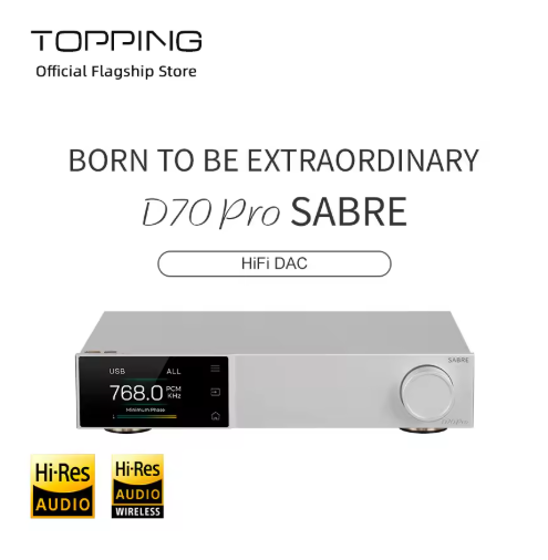 TOPPING D70pro Sabre DAC ES9039SPRO XU316 Bluetooth 5.1 HiFi Bluetooth Digital to Analog Audio Converter with Remote Control