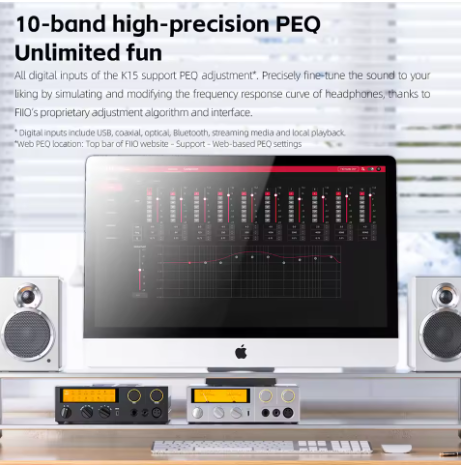 FiiO K15 Full Balance HiFi DAC and Headphone amp AK4497Sx2,Bluetooth 5.1 LDAC,USB Support DSD512 Coaxial/Optical/XLR4