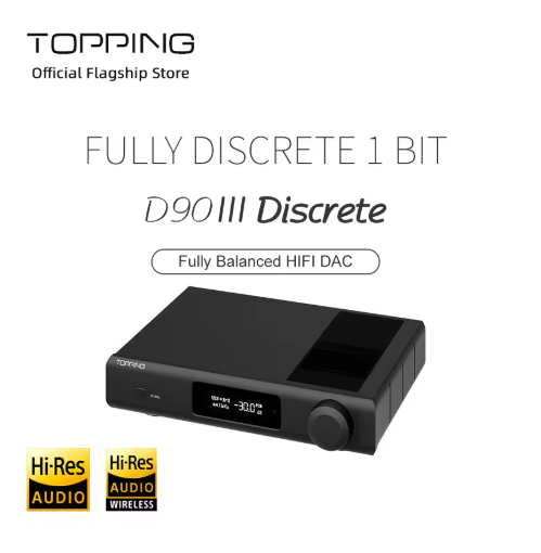 TOPPING D90 III Discrete Fully Balanced HiFi DAC PCM768 DSD512 BT5.1 Support LDAC with Remore Control Hi-Res Decoder