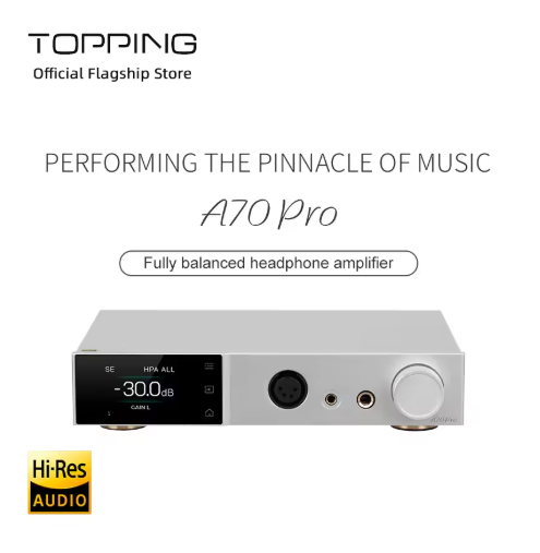 TOPPING A70Pro fully balanced headphone amplifier, high-power desktop headphone amplifier 17000mW*2 XLR 4.4