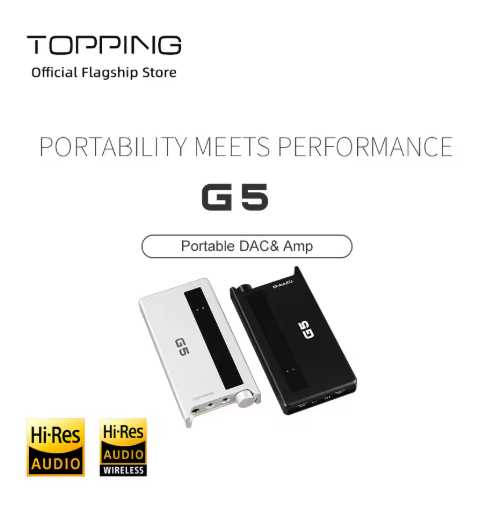 TOPPING G5 Portable ES9068AS DAC&Amp Headphone Amplifier LDAC Hi-res Audio Support up to DSD512 768kHz