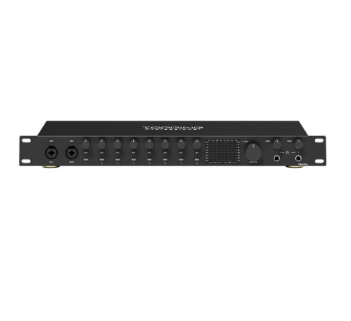 TOPPING E8x8 Pre Professional Audio Interface 8 Mic Preamp Channels Ultra-Linear Mic Preamps Dual Headphone Outputs