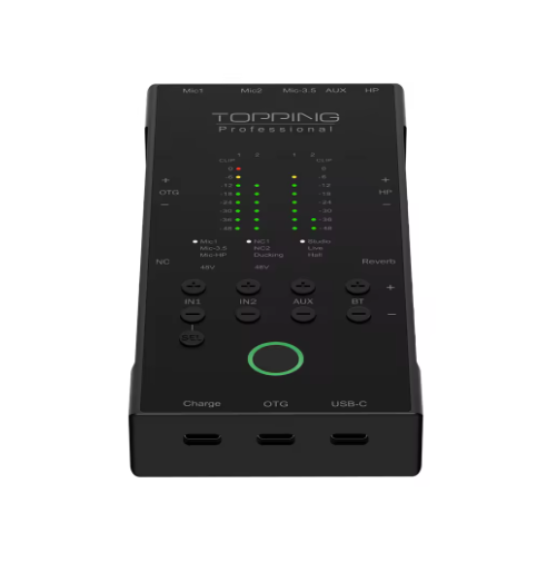 TOPPING M62 Portable Audio Interface Dual Smartphone Connection AI Noise Reduction & Noise Gate & EQ & Reverb & Ducking