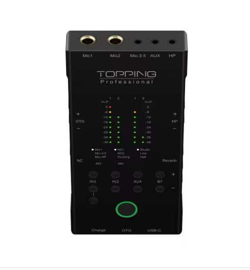 TOPPING M62 Portable Audio Interface Dual Smartphone Connection AI Noise Reduction & Noise Gate & EQ & Reverb & Ducking