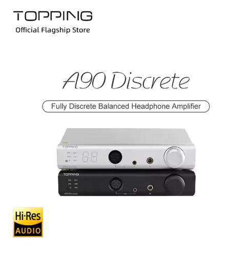 TOPPING A90 Discrete Fully Dirscrete Balanced Headphone Amplifier NFCA 4Pin XLR /4.4 Balanced/6.35mm SE Output Pre-amplifier   5.0   1 Review   ౹   3 sold byTOPPING Professional... (4.9 | 4,000+ sold )