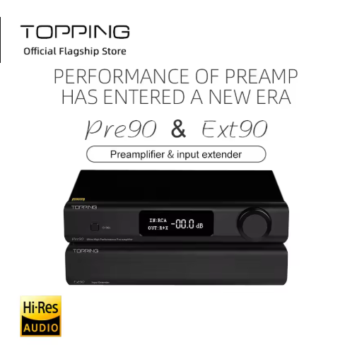 TOPPING Pre90 Preamplifier or Ext90 Input Extender Hi-Res Audio Ultra-High NFCA Modules AMP RCA/XLR Output