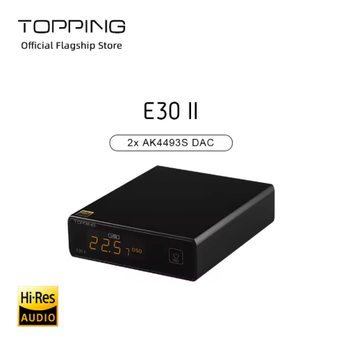 TOPPING E30II Decoder 2*AK4493S DAC Hi-Res Audio XMOS AU208 Touch Operation E30 II with Remote Control Preamp DAC