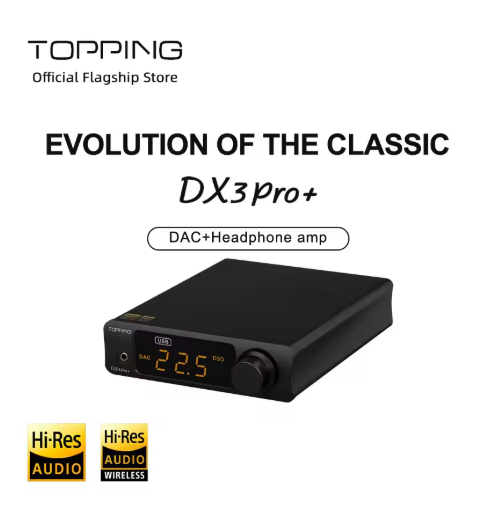 TOPPING DX3 Pro+ DAC Headphone Amplifier ES9038Q2M Decoder Bluetooth 5.0 LDAC Audio DX3 Pro with Remote Control DX3 Pro Plus