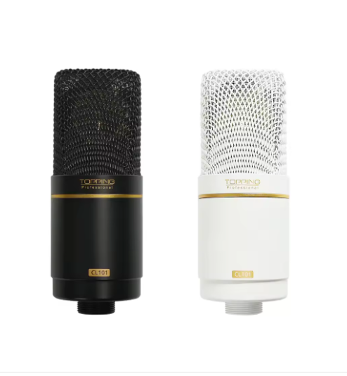 TOPPING CL101 Studio Condenser Microphone - Cardioid Polar Pattern, Ultra-Low Noise, 34mm Gold-Plated Capsule, Professional Reco