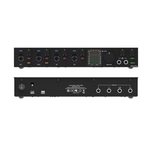 TOPPING E4x4 Pre professional audio interface computer live streaming recording mixing 8 DAW channels 4 LoopBack channels