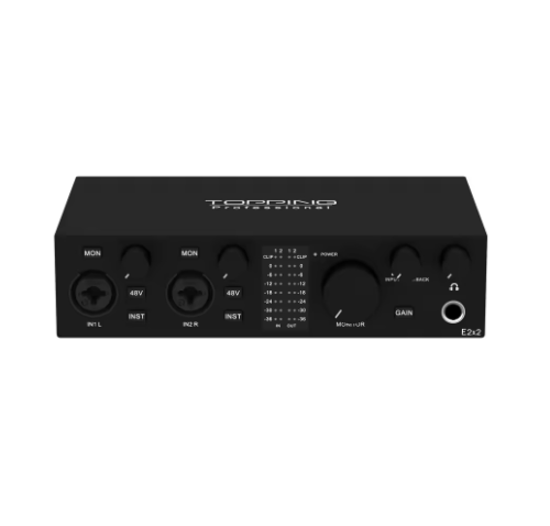 TOPPING E2x2 professional audio interface computer phone singing live streaming sound card recording mixing 2in 2out