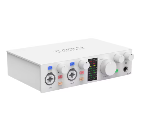 TOPPING E2x2 professional audio interface computer phone singing live streaming sound card recording mixing 2in 2out
