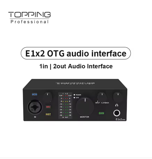 TOPPING E1x2 OTG profession elle Audio-Schnitts telle Computer Telefon singen Live-Streaming Soundkarte Aufnahme Mischen