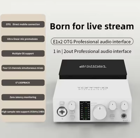 TOPPING E1x2 OTG profession elle Audio-Schnitts telle Computer Telefon singen Live-Streaming Soundkarte Aufnahme Mischen