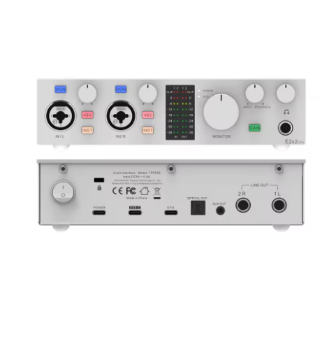 TOPPING E2x2 OTG Professional audio interface 2 in 2 out sound card 8 DAW and 6 LoopBack channels SPDIF output expansion