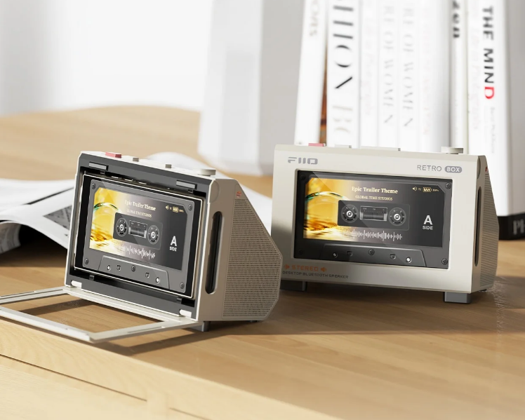 FiiO Retro Box Cassette Style Speaker, LDAC Bluetooth, USB DAC HiFi Stereo Audio, Compatible with FiiO M33 M21 Long Battery Life