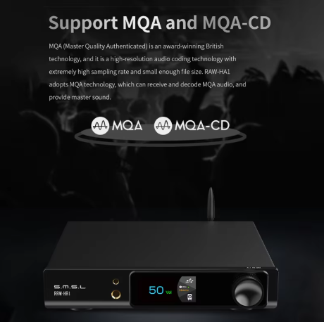 SMSL RAW-HA1 Power Amplifier MQA MQA-CD XU316 32Bit/768kHz DSD256 BT5.1 Support LDAC APTX/HD SBC AAC SMSL HA1 Amplifier