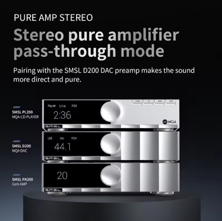 SMSL PA200 Gallium Nitride Power Amplifier New GaN FET Pure AMP MONO Switching Frequency up to 1Mhz