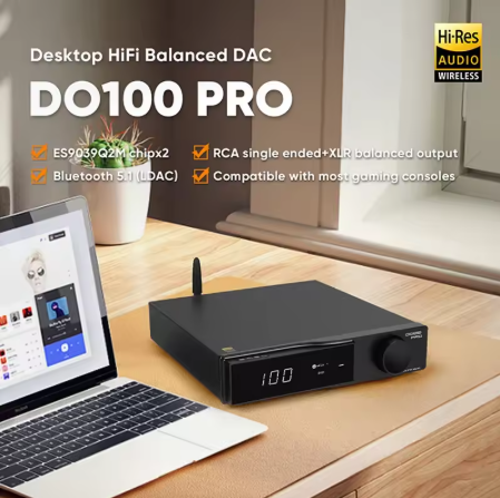 SMSL DO100 Pro MQA HiFi Balanced Desktop DAC Hi-Res Audio Decoder Dual ES9039Q2M Bluetooth 5.1 LDAC HDMI-ARC for PS5