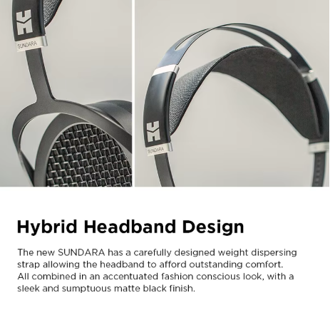 HIFIMAN SUNDARA Over-Ear Full-Size Planar Magnetic Headphones (Black) with High Fidelity Design Metal Casing