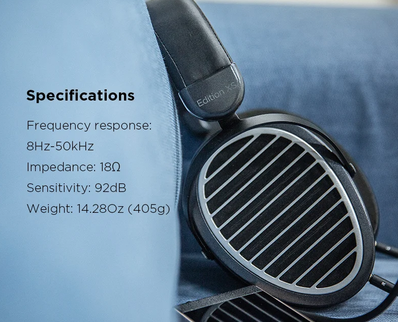 HIFIMAN Edition XS Full-Size Over-Ear Open-Back Planar Magnetic Hi-Fi Headphones with Stealth Magnets Design Adjustable Headband
