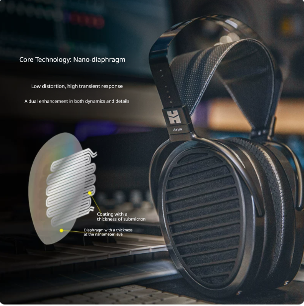HIFIMAN Arya Full-Size Over Ear Planar Magnetic Audiophile Adjustable Headphone Stealth Magnets Version