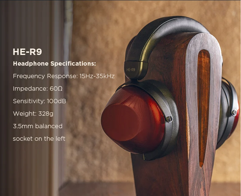 HIFIMAN HE-R9 Dynamic Closed-Back Over-Ear Headphones with Topology Diaphragm-Wired Version