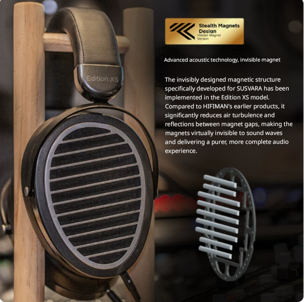HIFIMAN Edition XS Full-Size Over-Ear Open-Back Planar Magnetic Hi-Fi Headphones with Stealth Magnets Design Adjustable Headband
