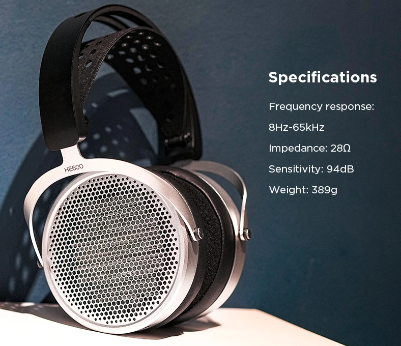 HIFIMAN HE600 Open-Back Over-Ear Full-Size Headphones with Enhanced Magnet