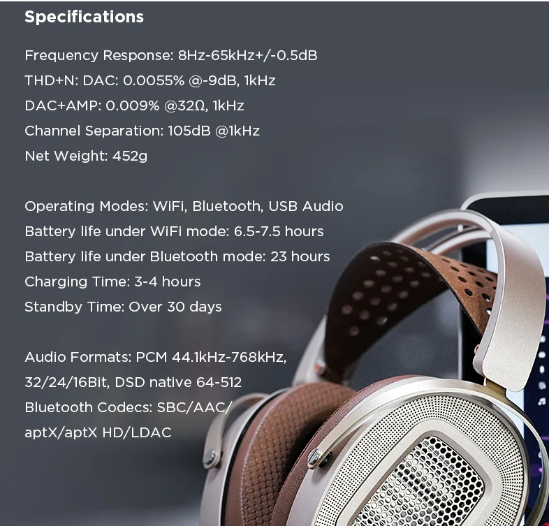 HIFIMAN HE1000 WiFi Full-Size Over-Ear Open-Back Planar Magnetic Headphone with WiFi Streaming for Audiophiles