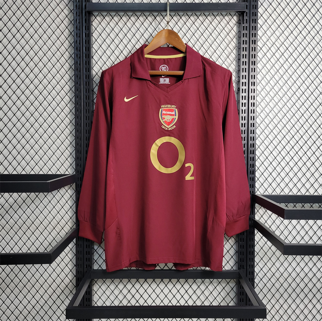 2005-2006 Arsenal Home Retro Version Jersey Long Sleeve